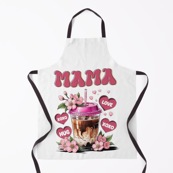 Item preview, MAMA Iced Coffee Cup with Pink Flowers and Hearts designed and sold by Lulunza.