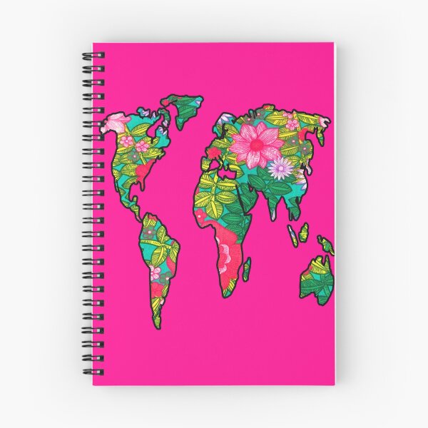 Item preview, Pink Floral World Map designed and sold by artbyomega.