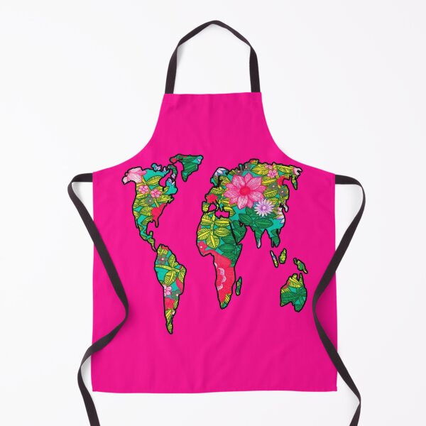 Item preview, Pink Floral World Map designed and sold by artbyomega.