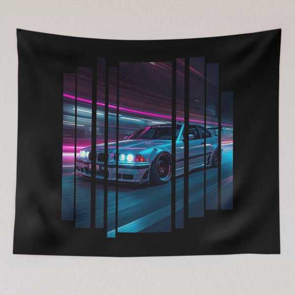 Item preview, B.W the Power of the 3 coupe with wide body kit, street racing vibe, high contrast neon colors 25 designed and sold by Neon G.