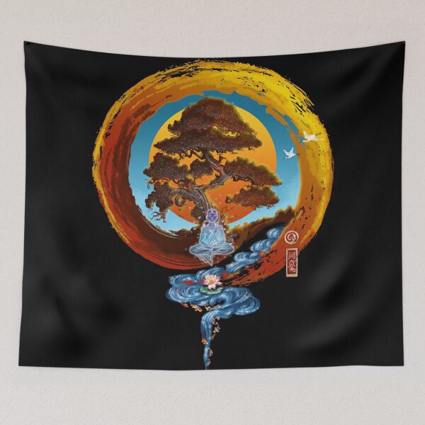 Item preview, flowing monk in zen garden designed and sold by AlirizaCAKIR.