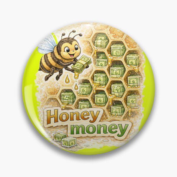 Item preview, Honey Money Bee Sticker – Funny Cute Money Honey Art designed and sold by Felixuss.