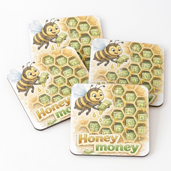 Item preview, Honey Money Bee Sticker – Funny Cute Money Honey Art designed and sold by Felixuss.