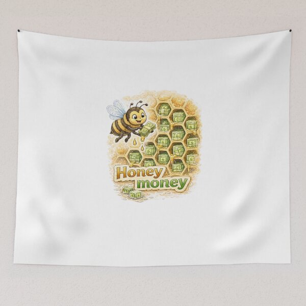 Item preview, Honey Money Bee Sticker – Funny Cute Money Honey Art designed and sold by Felixuss.
