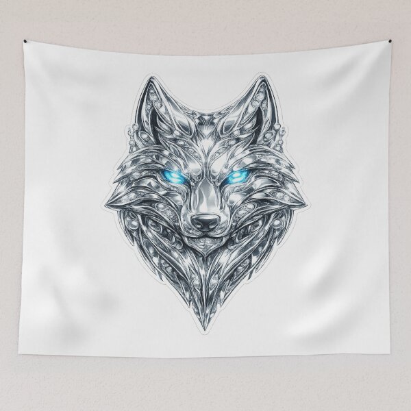 Item preview, Platinum wolf with bright blue eyes designed and sold by Wolf Creator.