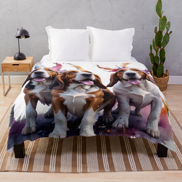 Item preview, Trio of Joy: Colorful Watercolor Basset Hounds designed and sold by Serene Strokes Art.