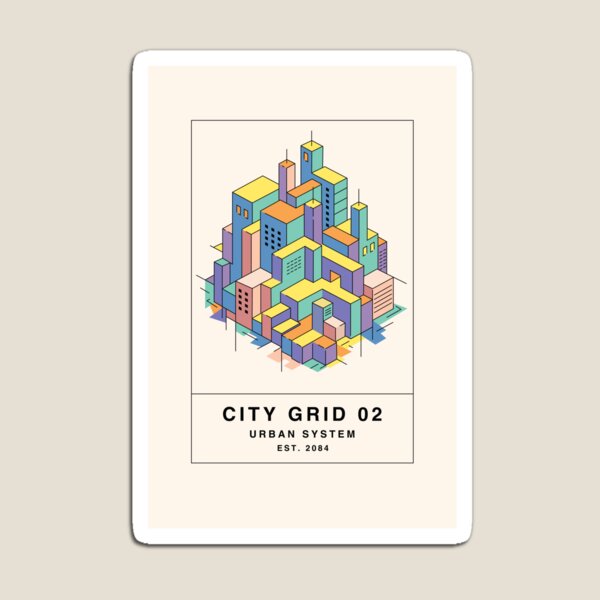 Item preview, Futuristic Isometric City Grid Minimal Poster designed and sold by PavleJovanovic.