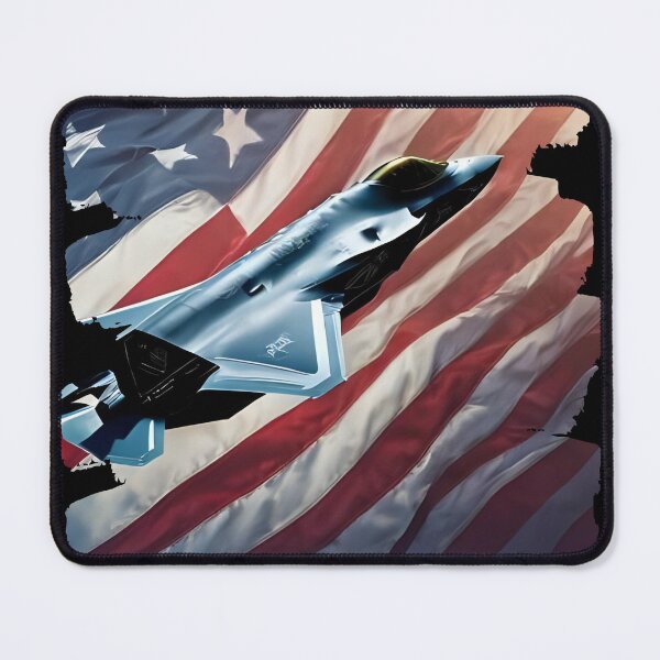 Item preview, US Fighter Jet F-35 flying on a American flag background 3 designed and sold by Neon G.