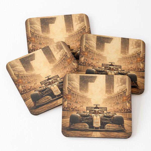 Item preview, F1 Formula One Golden Race Car Ancient Roman Colosseum Vintage Poster Art designed and sold by ticzla95.