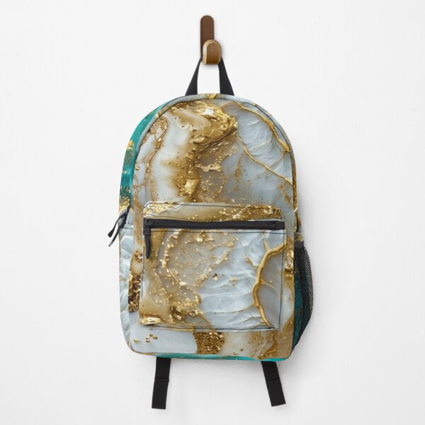 Item preview, Ethereal Teal & Gold Agate - Luxury Abstract Resin Art designed and sold by Remix Vision.