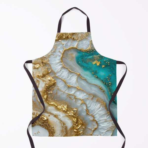 Item preview,  Ethereal Teal & Gold Agate - Luxury Abstract Resin Art designed and sold by Remix Vision.