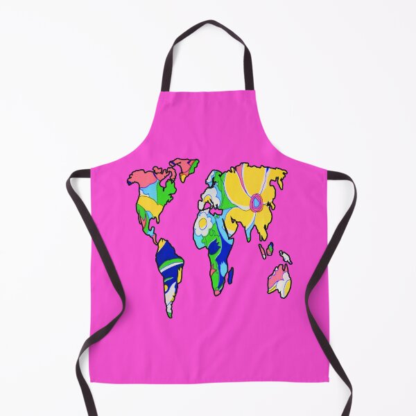 Item preview, Pink Retro Floral World Map designed and sold by artbyomega.