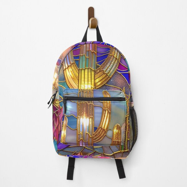 Item preview, Stained Glass Cactus Desert Sunset – Blooming Saguaro Cacti Western Southwest Nature Art Design designed and sold by MargaretWiktor.