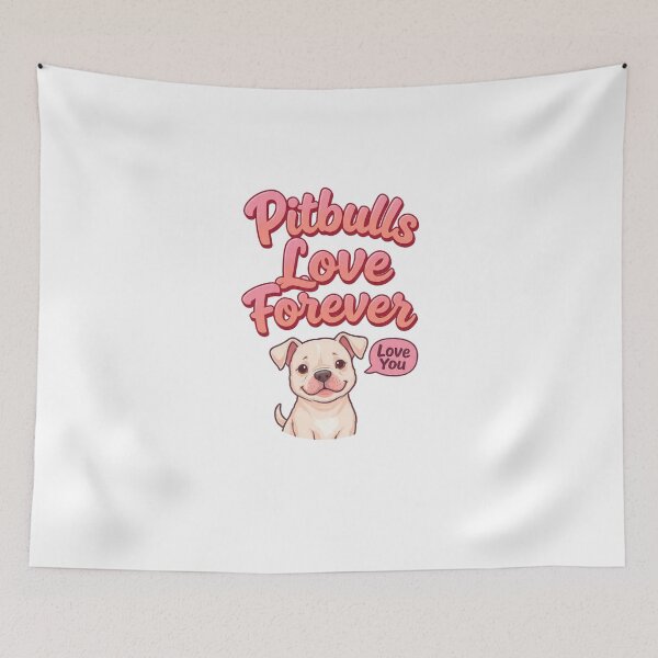Item preview, Pitbulls Love Forever Pink Cartoonish designed and sold by My Pitbull Place.