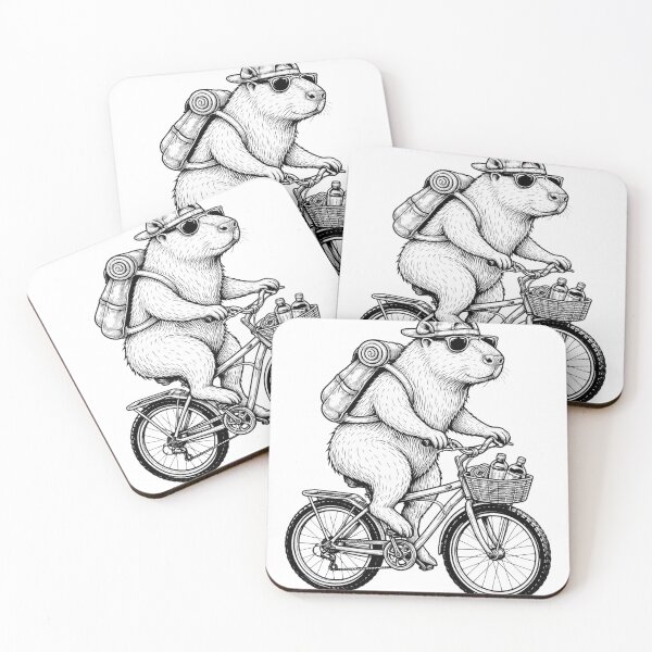 Item preview, Capybara riding a bike designed and sold by carpytops.