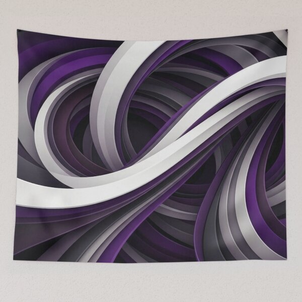 Item preview, Deep Purple & Silver Fluid Abstract Paper Layer Art designed and sold by Remix Vision.