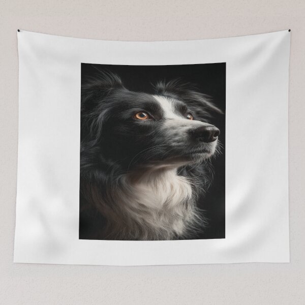 Item preview, Majestic Border Collie Dog Portrait designed and sold by NicolasGlowArt.