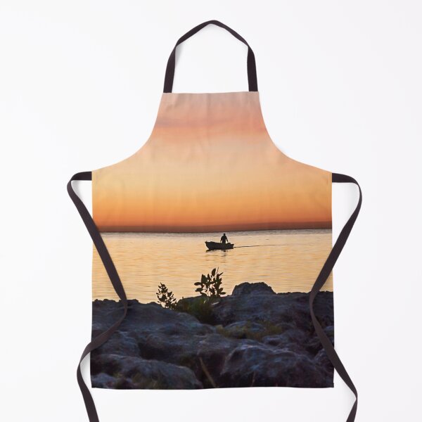 Item preview, Fisherman in Boat at Sunset Silhouette designed and sold by Rosemarie Guieb Designs.