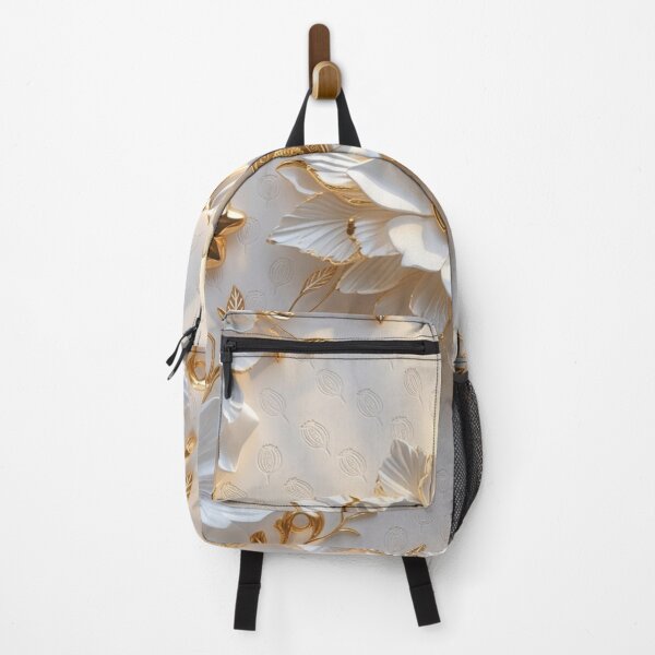 Item preview, Luxury 3D White Lotus & Gold Filigree Floral Pattern designed and sold by Remix Vision.