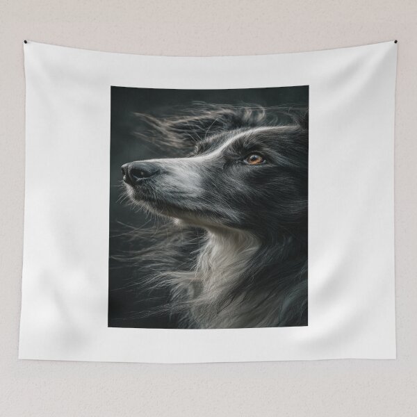 Item preview, Majestic Border Collie Dog Portrait designed and sold by NicolasGlowArt.