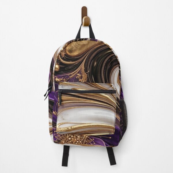 Item preview, Royal Purple and Liquid Gold Marble Floral Swirl designed and sold by Remix Vision.