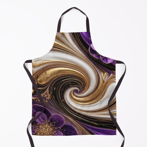 Item preview, Royal Purple and Liquid Gold Marble Floral Swirl designed and sold by Remix Vision.