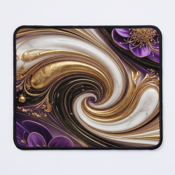 Item preview, Royal Purple and Liquid Gold Marble Floral Swirl designed and sold by Remix Vision.