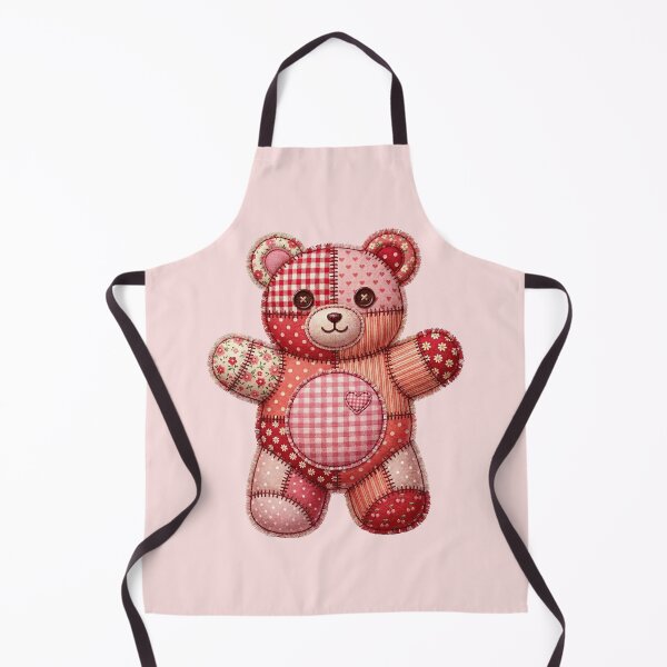 Item preview, Cute Patchwork Teddy Bear Quilted Pink Valentine Art designed and sold by BVDigitalArt.