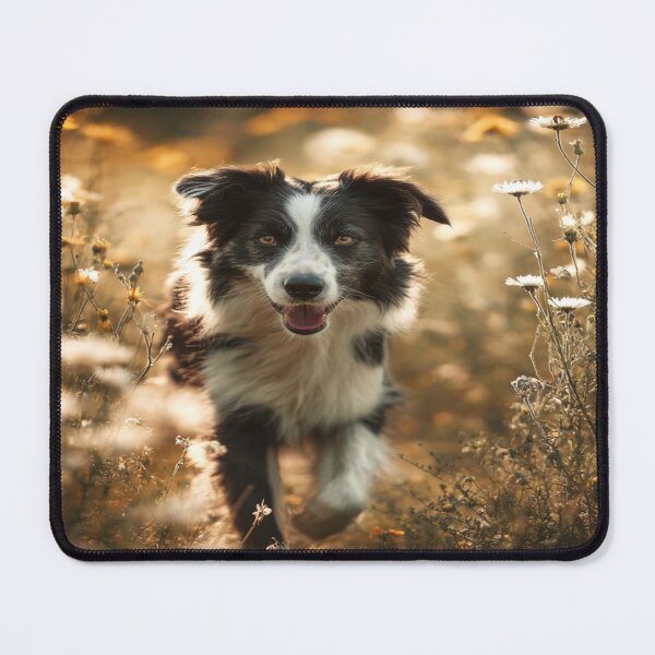Item preview, Happy Border Collie Dog Running in Wildflower Field designed and sold by NicolasGlowArt.