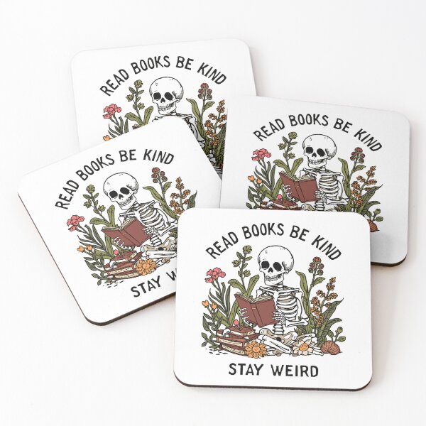 Item preview, Read Books Be Kind Stay Weird Funny Skeleton Flowers plants designed and sold by SkeletonsDanger.