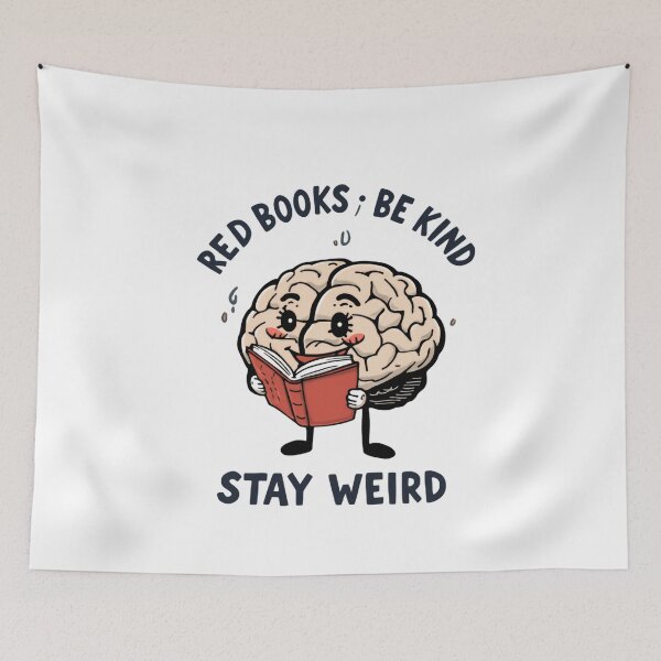 Item preview, Read Books Be Kind Stay Weird Funny Brain Flowers plants designed and sold by SkeletonsDanger.