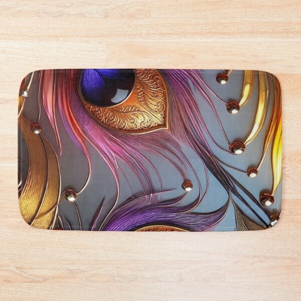 Item preview, Luxurious 3D Peacock Feather & Ornate Gold Filigree Art designed and sold by Remix Vision.