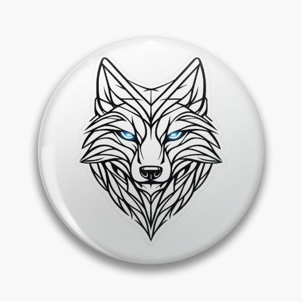 Item preview, Minimalist line wolf with blue eyes designed and sold by Wolf Creator.