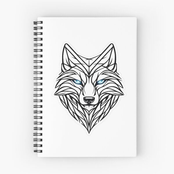 Item preview, Minimalist line wolf with blue eyes designed and sold by Wolf Creator.