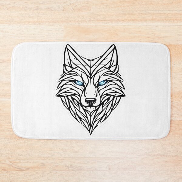 Item preview, Minimalist line wolf with blue eyes designed and sold by Wolf Creator.