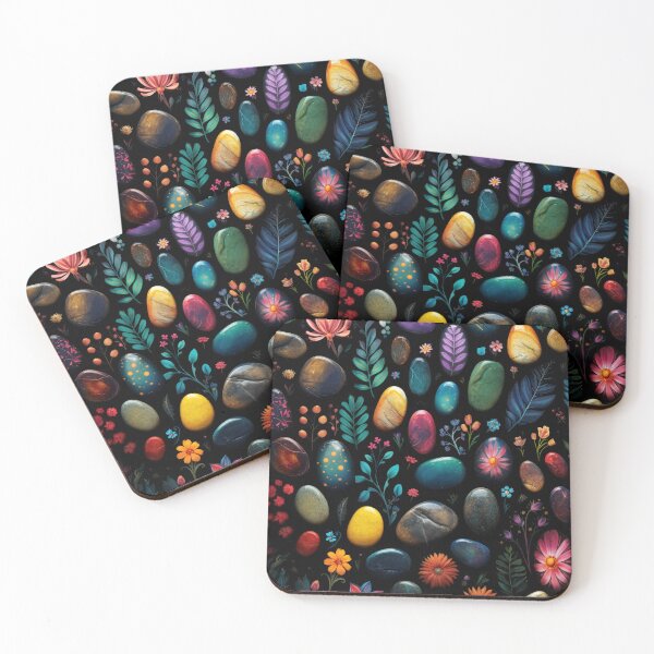 Item preview, Jewel-Toned Floral and Stone Mosaic designed and sold by Thalassora.