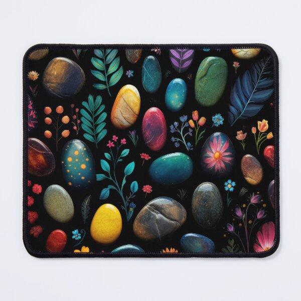 Item preview, Jewel-Toned Floral and Stone Mosaic designed and sold by Thalassora.