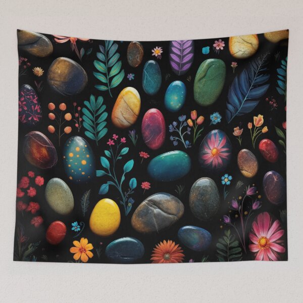 Item preview, Jewel-Toned Floral and Stone Mosaic designed and sold by Thalassora.