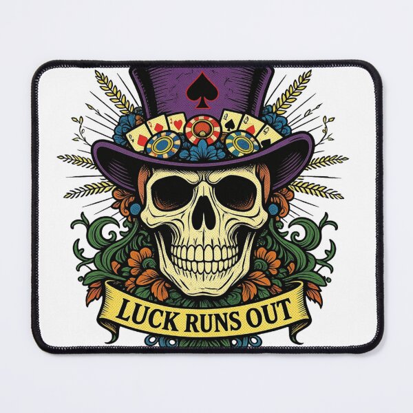 Item preview, Halloween "Luck Runs Out – Skull Gambler Aesthetic Design” designed and sold by Vibe Candy studio..