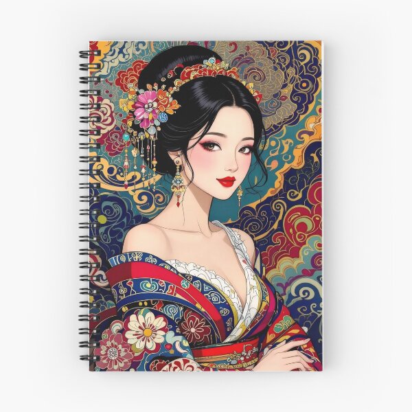 Item preview, Elegant Oriental Muse: Floral Kimono Beauty designed and sold by Serene Strokes Art.