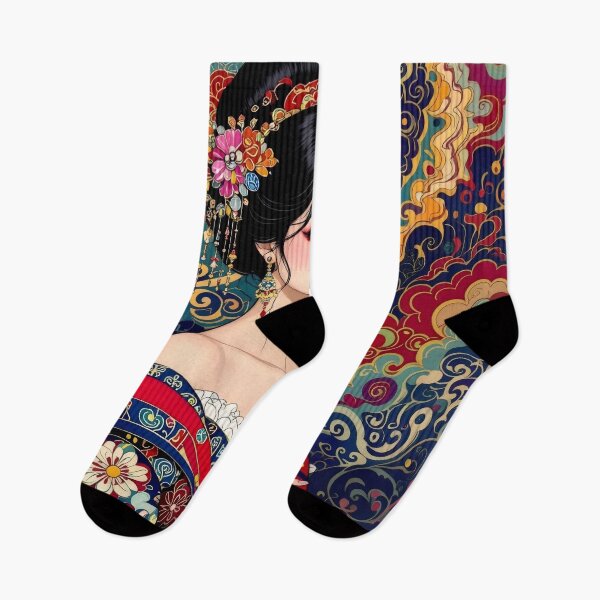 Item preview, Elegant Oriental Muse: Floral Kimono Beauty designed and sold by Serene Strokes Art.