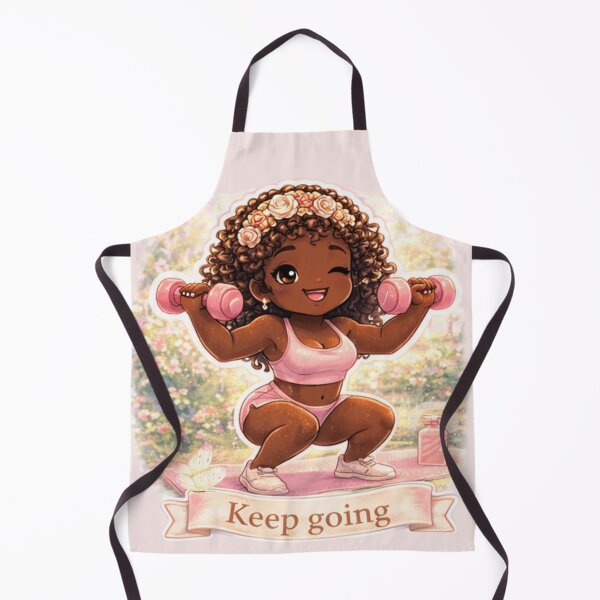 Item preview, Keep Going Cute Fitness Girl Sticker | Motivational Gym Aesthetic | Soft Life Workout Self Love Illustration designed and sold by PrincSaraStudio.
