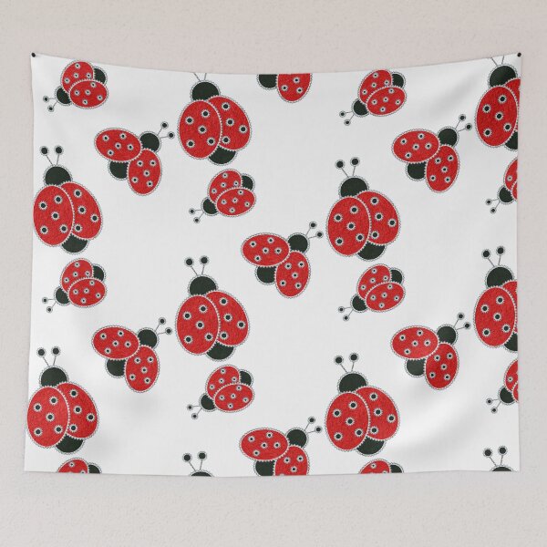 Item preview, Ladybug Style Embroidery Lace Red and Black Cute Textile Art designed and sold by CLC54.