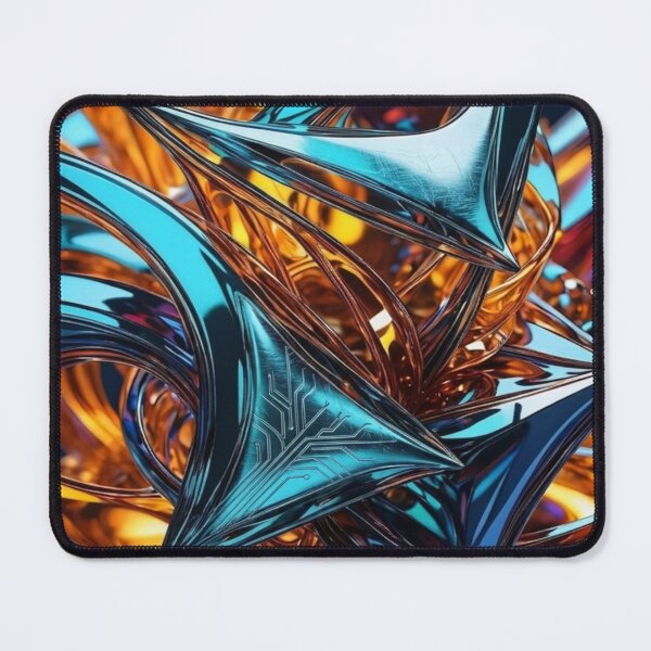 Item preview, Cybernetic Chrome Abstract Tech Geometry Art designed and sold by Remix Vision.