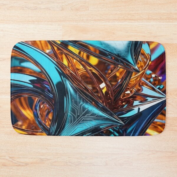 Item preview, Cybernetic Chrome Abstract Tech Geometry Art designed and sold by Remix Vision.