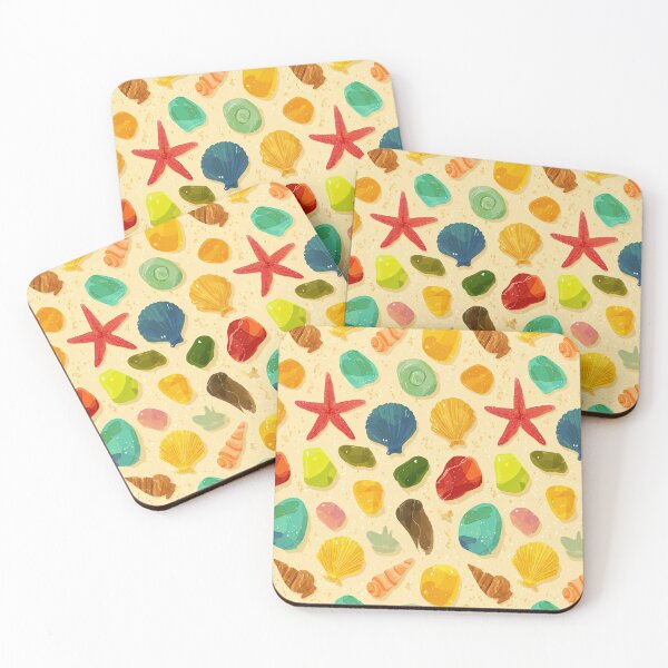 Item preview, Colorful Sea Glass and Shells on Sand designed and sold by Piotrek0001.