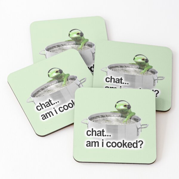Item preview, Chat am I Cooked Frog Meme designed and sold by snazzyseagull.