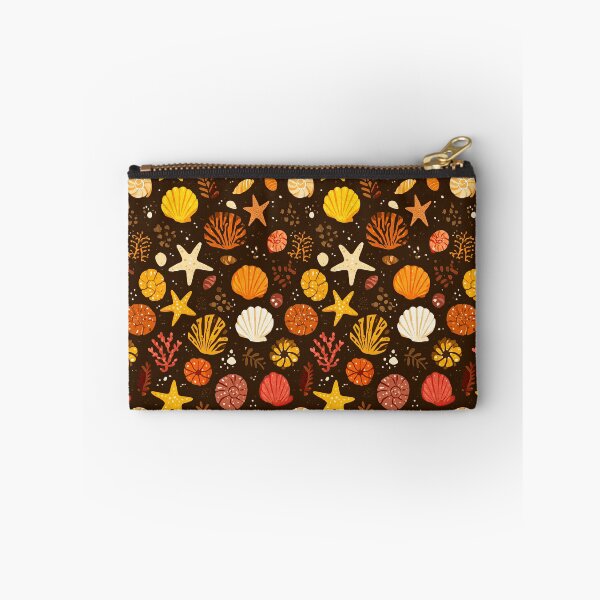 Item preview, Orange Starfish and Shells on Dark Background designed and sold by Piotrek0001.