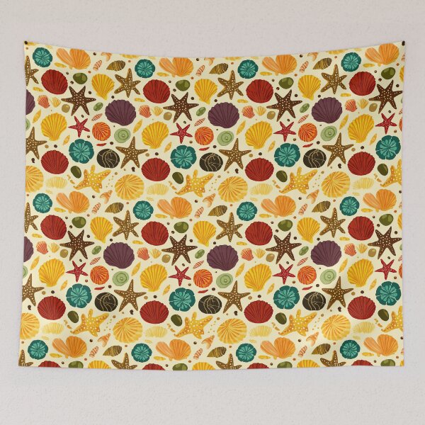 Item preview, Vintage Starfish and Shells on Beige Sand designed and sold by Piotrek0001.