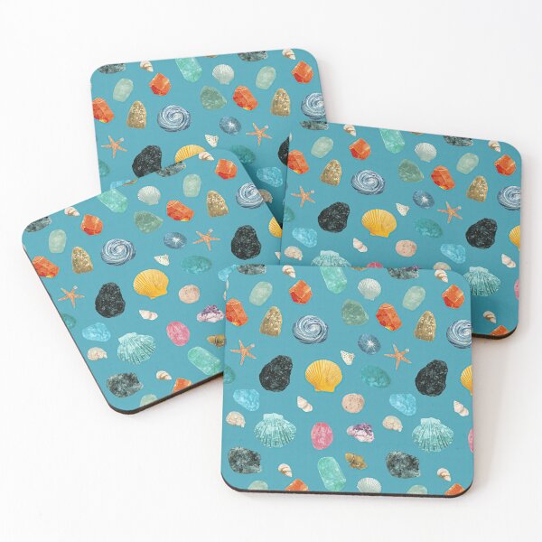 Item preview, Turquoise Sea Glass and Shells Pattern designed and sold by Piotrek0001.